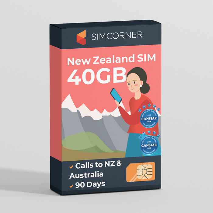 New Zealand Travel Sim Card  (40GB | 90 Days | One NZ) I SimCorner