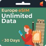 [eSIM] Europe Unlimited Data | 30 days | SimCorner