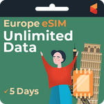 [eSIM] Europe Unlimited Data | 5 days | SimCorner