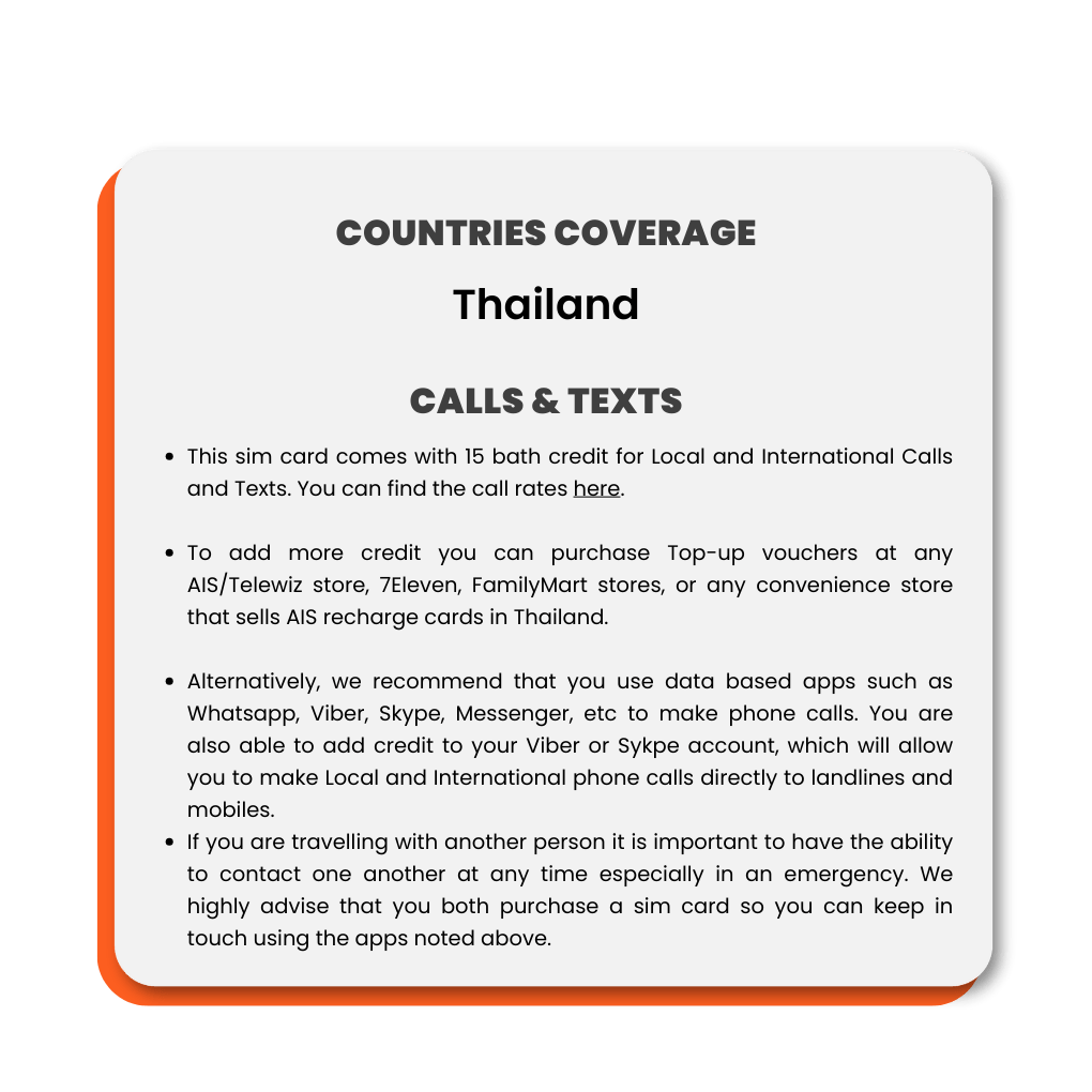 Thailand Travel Sim Card - 15GB (AIS) - SimCorner