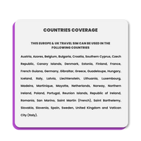 Thumbnail for Data SIM for Europe & UK Travel (500GB)