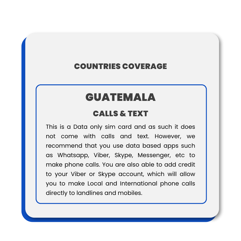 Guatemala Data SIM Card(12GB) - SimCorner