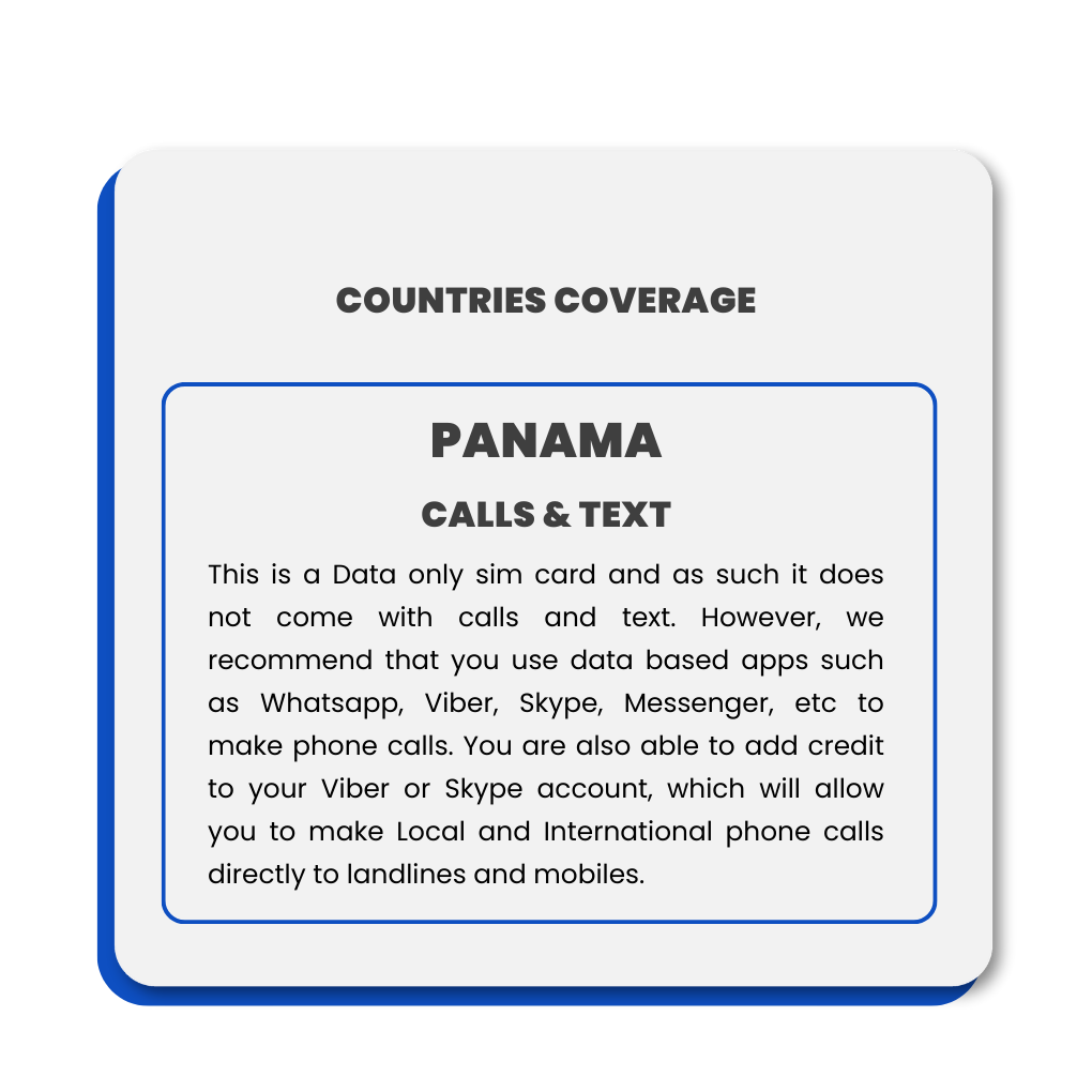 Panama Data SIM Card(12GB)