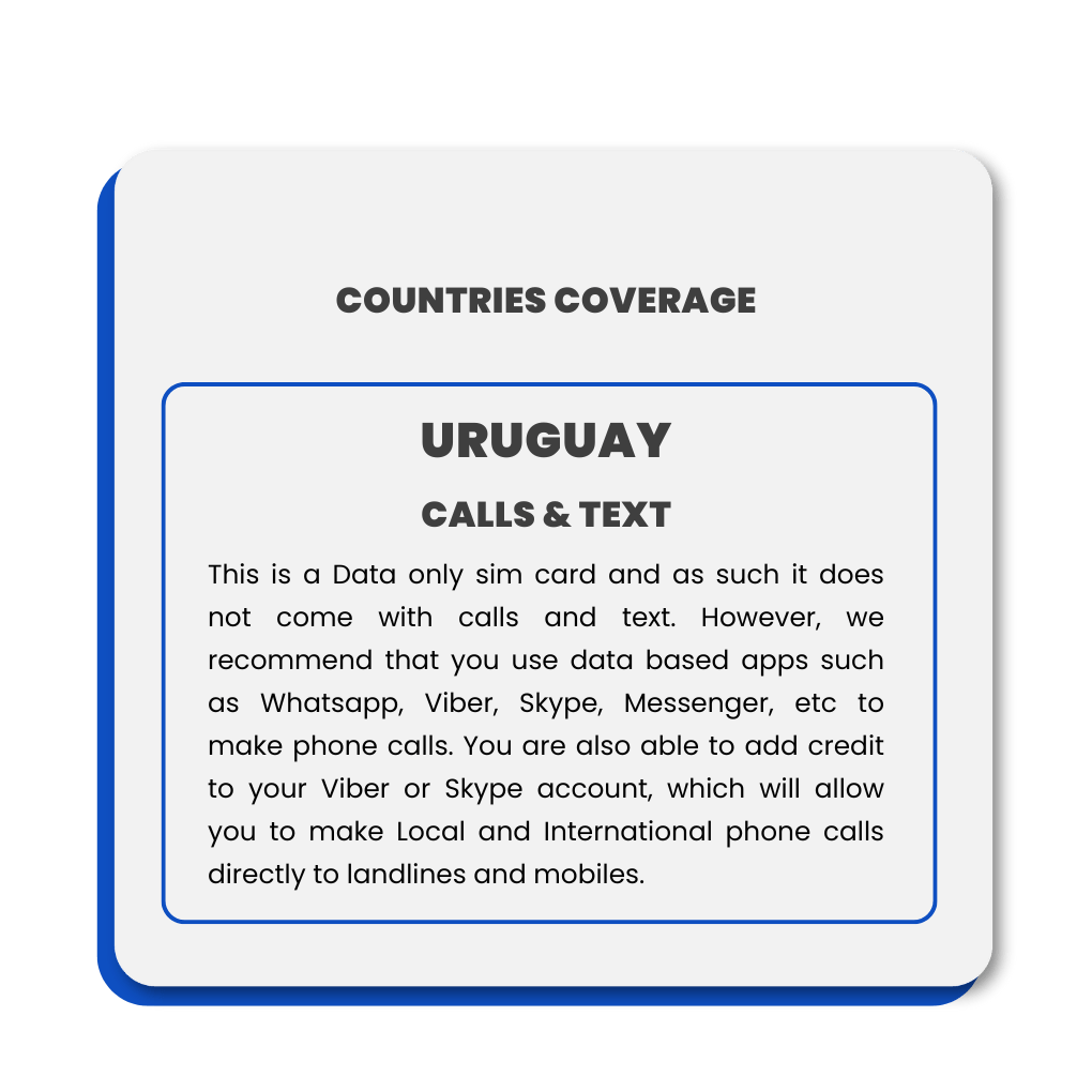 Uruguay Data SIM Card(12GB) - SimCorner