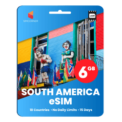 [eSIM] South America Travel SIM (6GB - 15 Days)