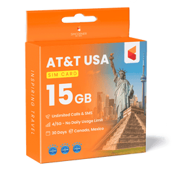AT&T USA Sim Card - 15GB (USA , Canada, Mexico)