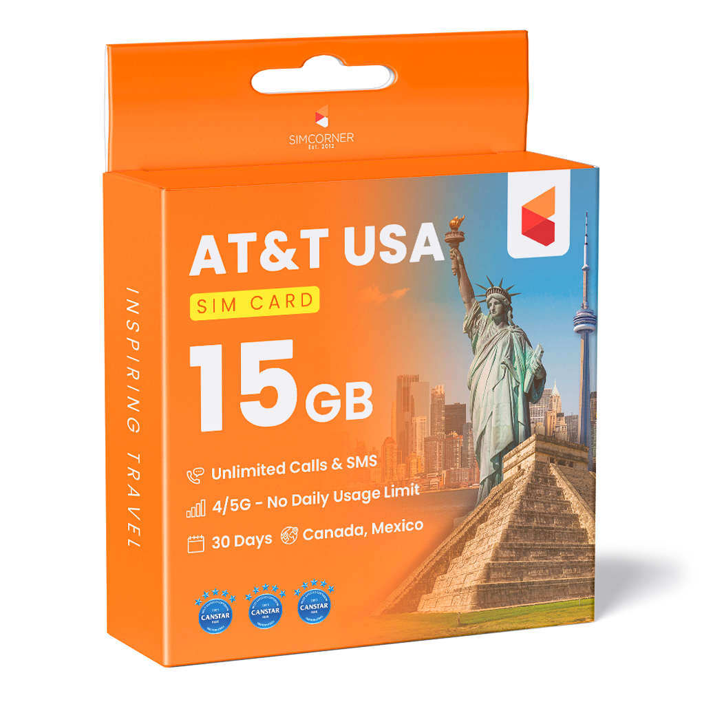 AT&T USA Sim Card - 15GB (USA , Canada, Mexico)