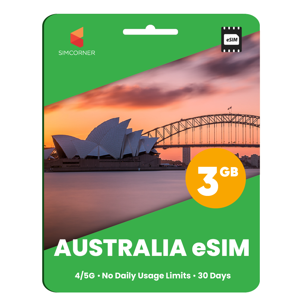 Australia eSIM: 3GB - 30 Days - SimCorner