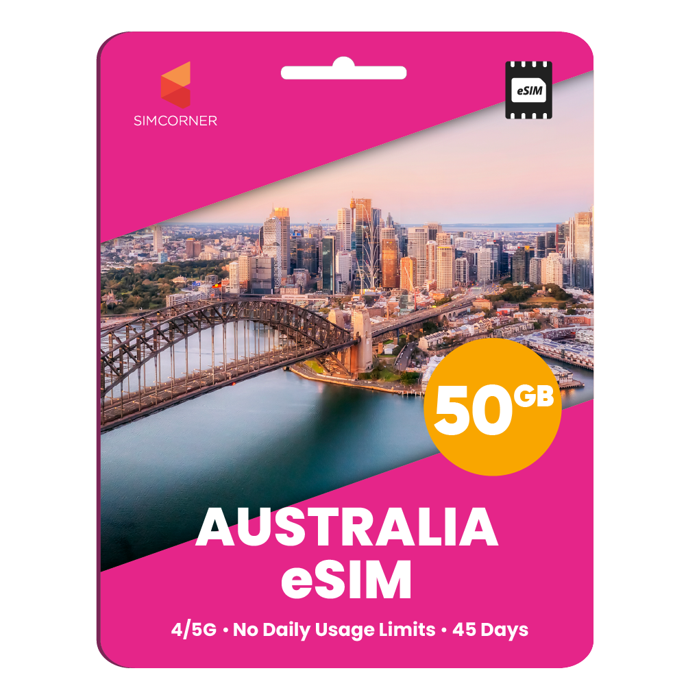 Australia eSIM: 50GB - 45 Days - SimCorner