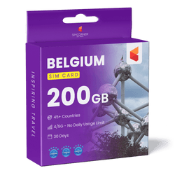 Belgium Travel Sim Card 200GB