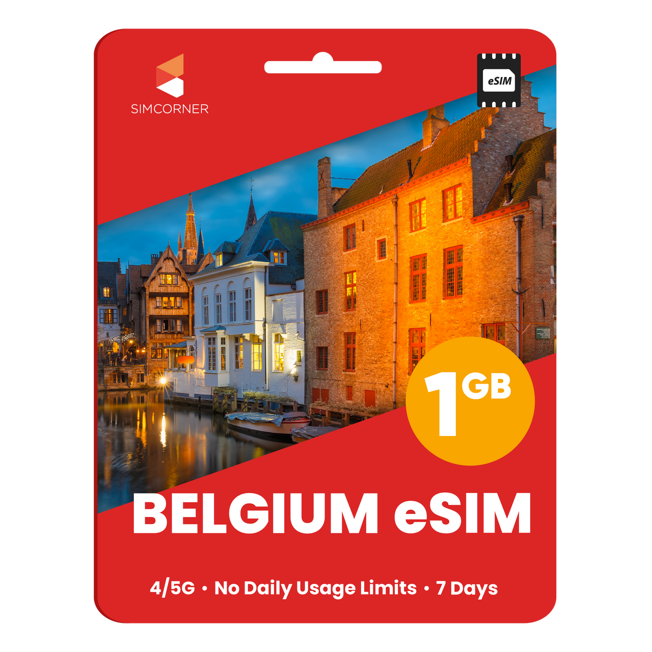 Belgium eSIM: 1GB - 7 Days