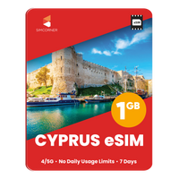 Thumbnail for Cyprus eSIM: 1GB - 7 Days - SimCorner 