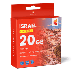 Israel Data SIM Card (31 Day - 20GB)