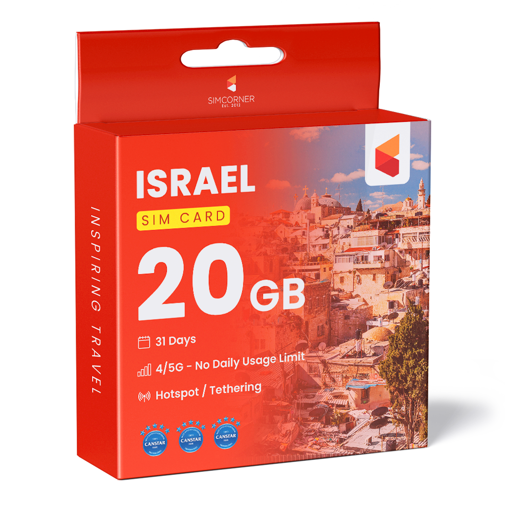 Israel Data SIM Card (31 Day - 20GB)