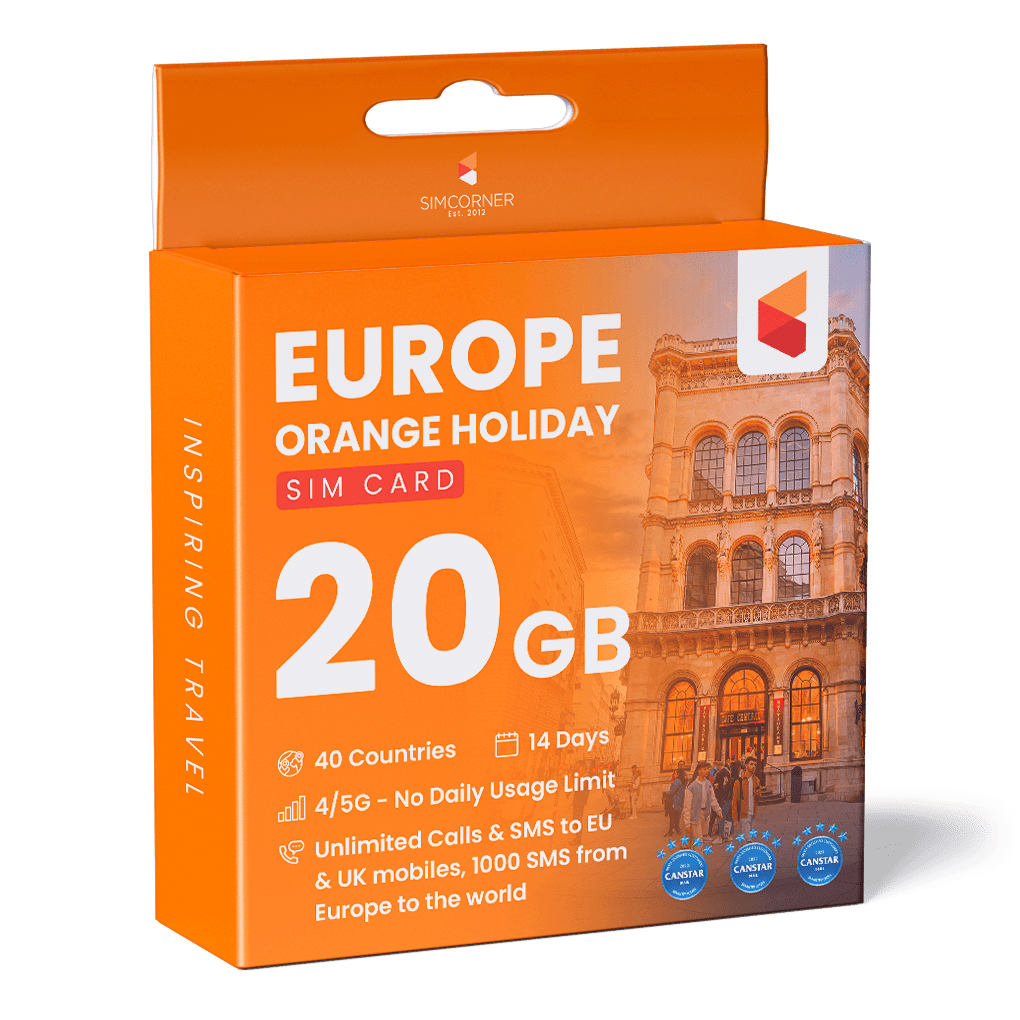Europe Orange Sim Card (14 Days - 20GB) - SimCorner