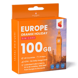 Europe Orange SIM Card (31 Days - 100GB)