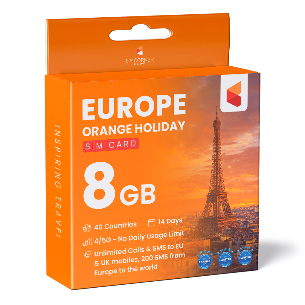 Europe Orange Holiday Sim (14 Days - 8GB)