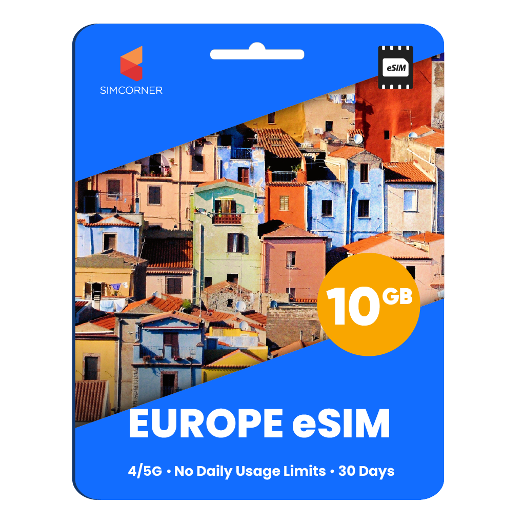 Europe eSIM: 10GB - 30 Days