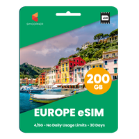 [eSIM] Europe Data eSIM | 200GB | SimCorner