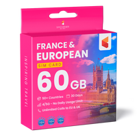 Thumbnail for France & European Sim Card (60GB)