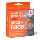 France & European Sim Card (30GB/60GB)