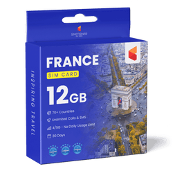 France Travel Sim Card (12GB)