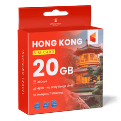 Hong Kong Data SIM Card (31 Day - 20GB)