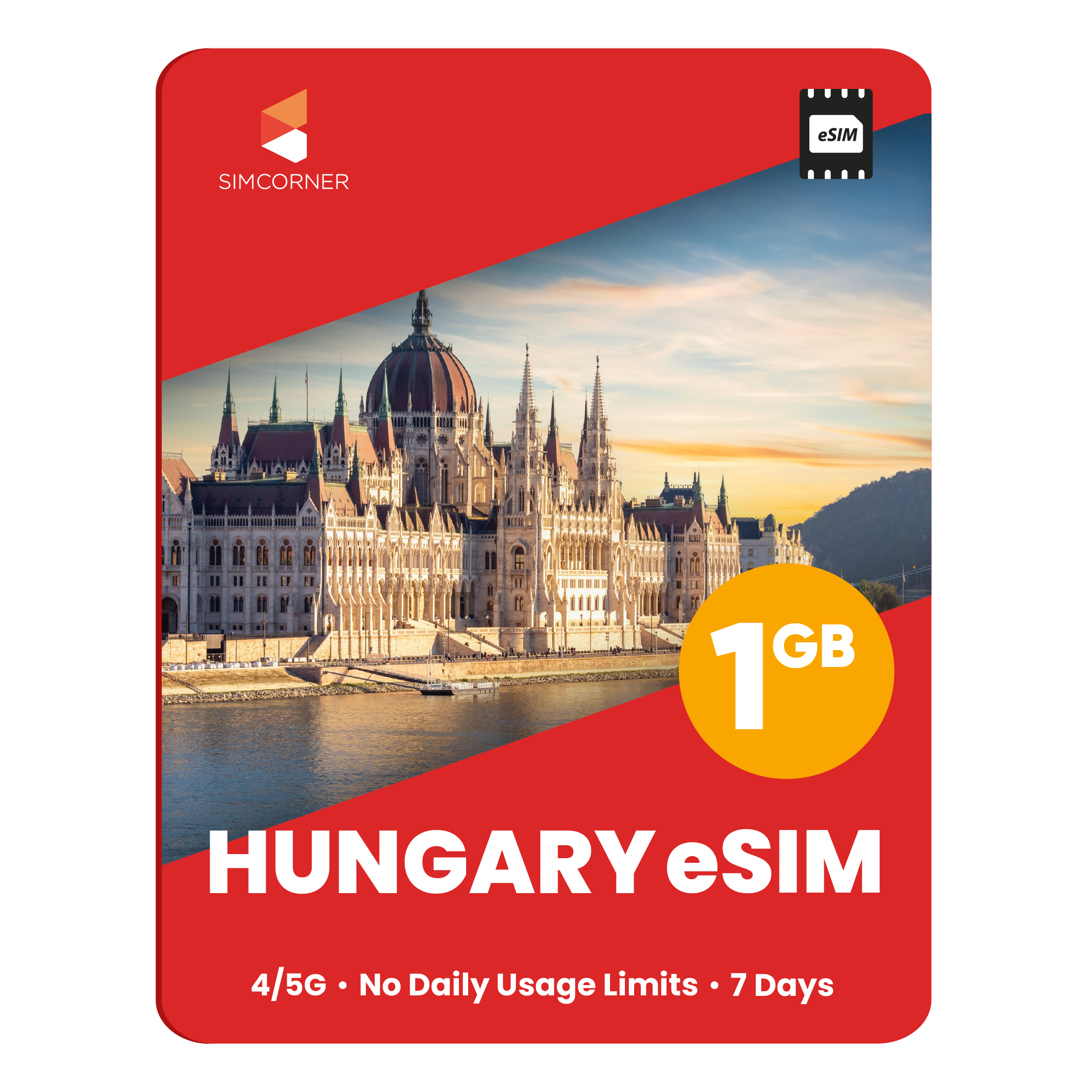 Hungary eSIM: 1GB - 7 Days - SimCorner