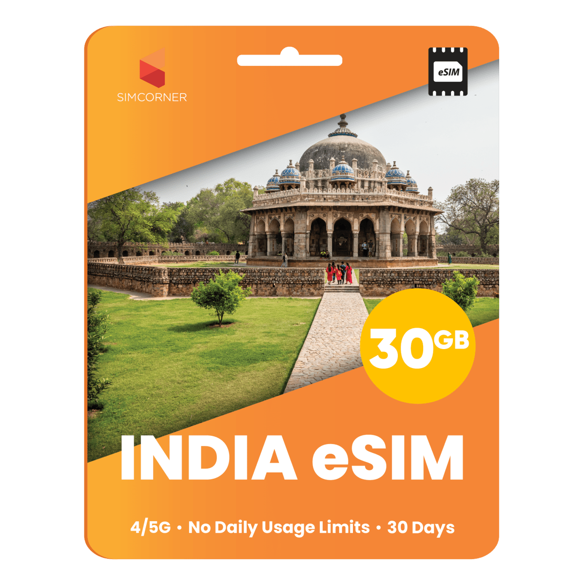 India eSIM: 30GB - 30 Days - SimCorner
