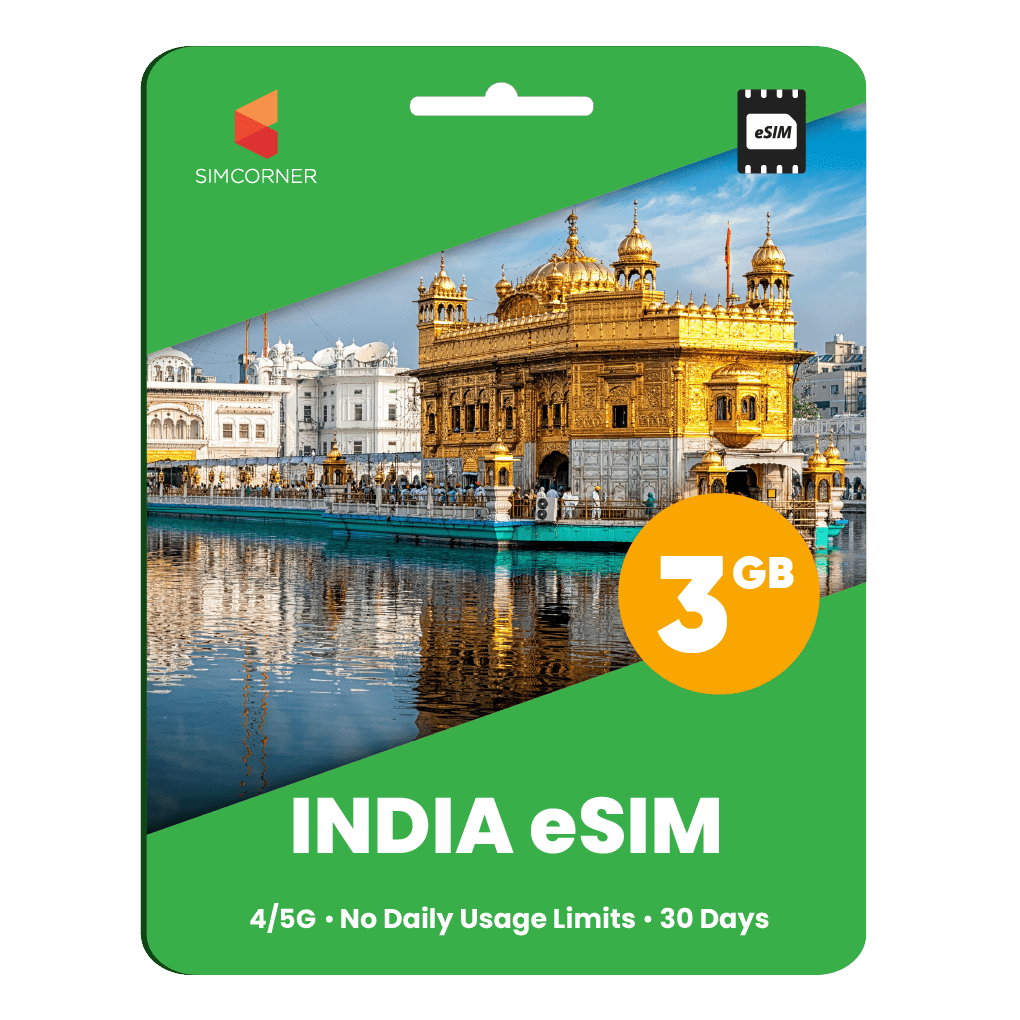 India eSIM: 3GB - 30 Days - SimCorner
