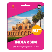 Thumbnail for India eSIM: 50GB - 45 Days
-SimCorner