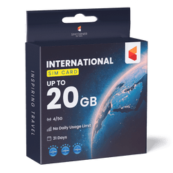 31 Day International Data Sim Card (20GB)