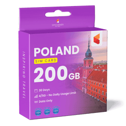 Poland Travel Sim Card 200GB