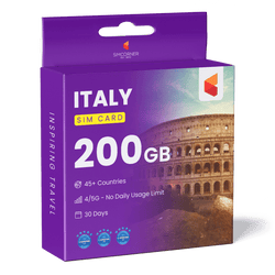 Italy Travel Sim Card 200GB