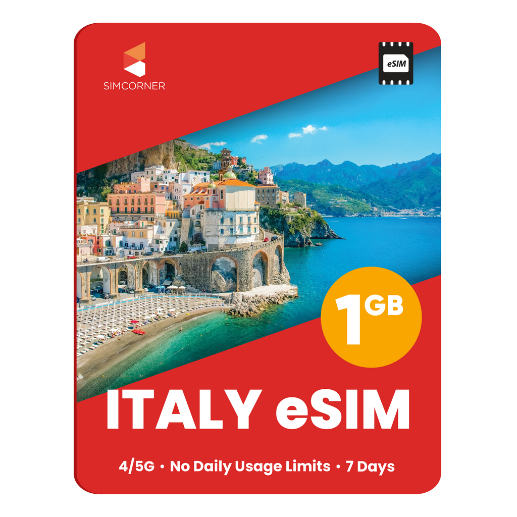 Italy eSIM: 1GB - 7 Days - SimCorner