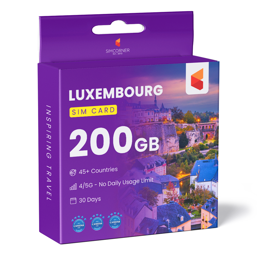 Luxembourg Travel Sim Card 200GB | SimCorner