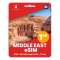 Middle East eSIM: 1GB - 7 Days