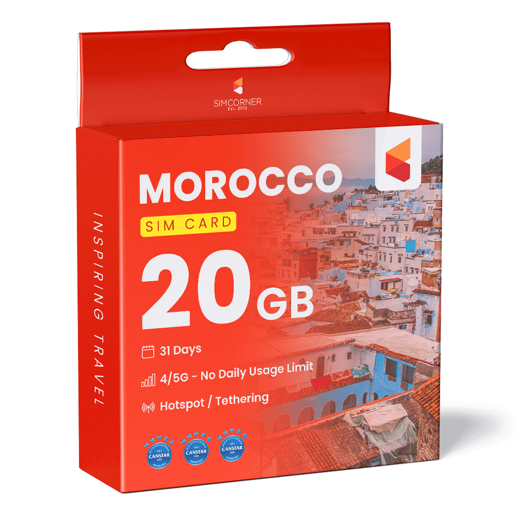 Morocco Data SIM Card (31 Day - 20GB) - SimCorner