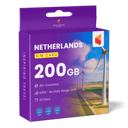 Netherlands Travel Sim Card 200GB