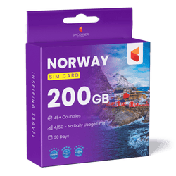 Norway Travel Sim Card 200GB