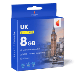 UK Travel Sim Card (O2 - 8GB)