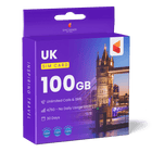 UK Travel Sim Card (O2 - 100GB)