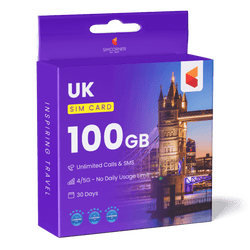 UK Travel Sim Card (O2 - 100GB)