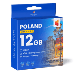 Poland Travel Sim Card (12GB)