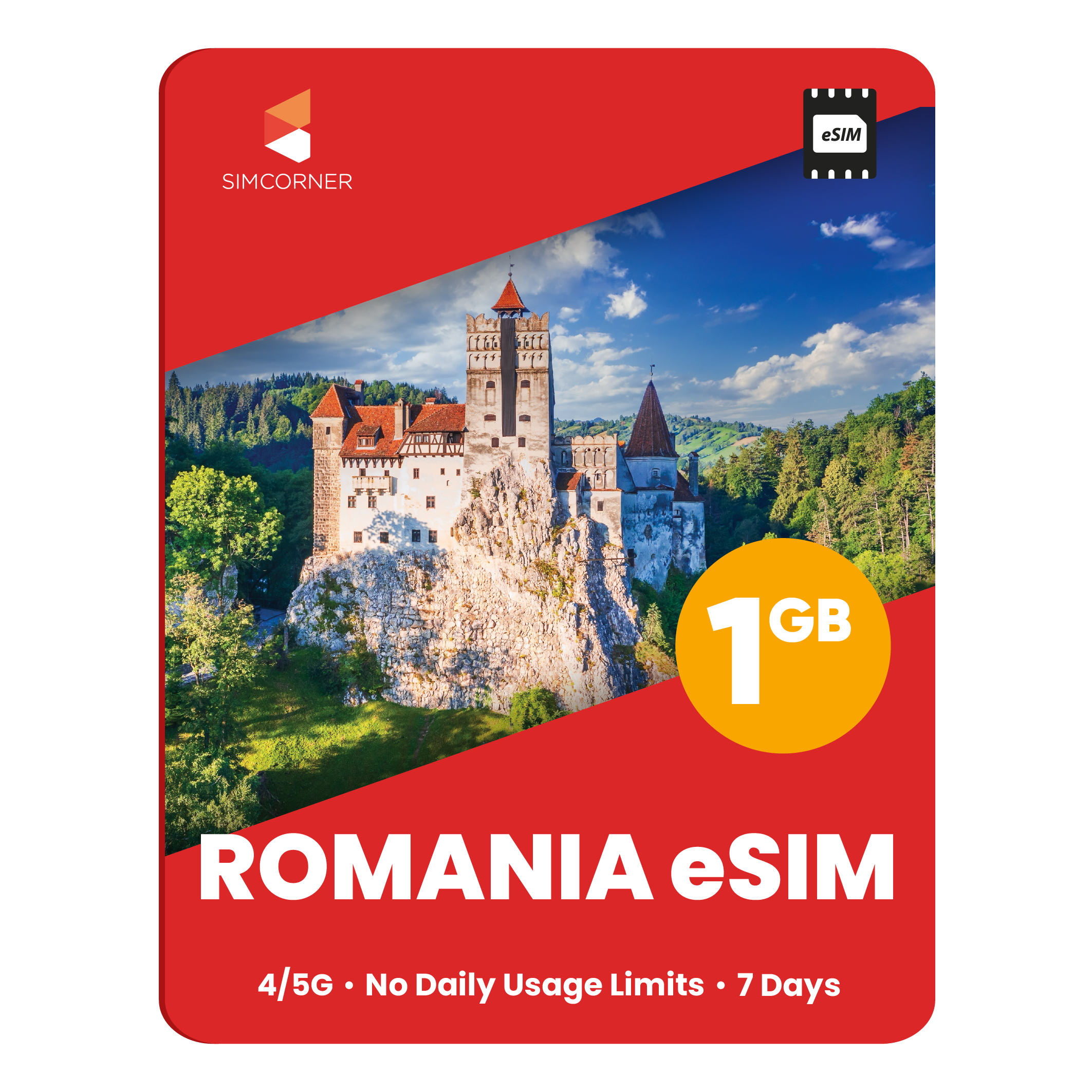 Romania eSIM: 1GB - 7 Days - SimCorner