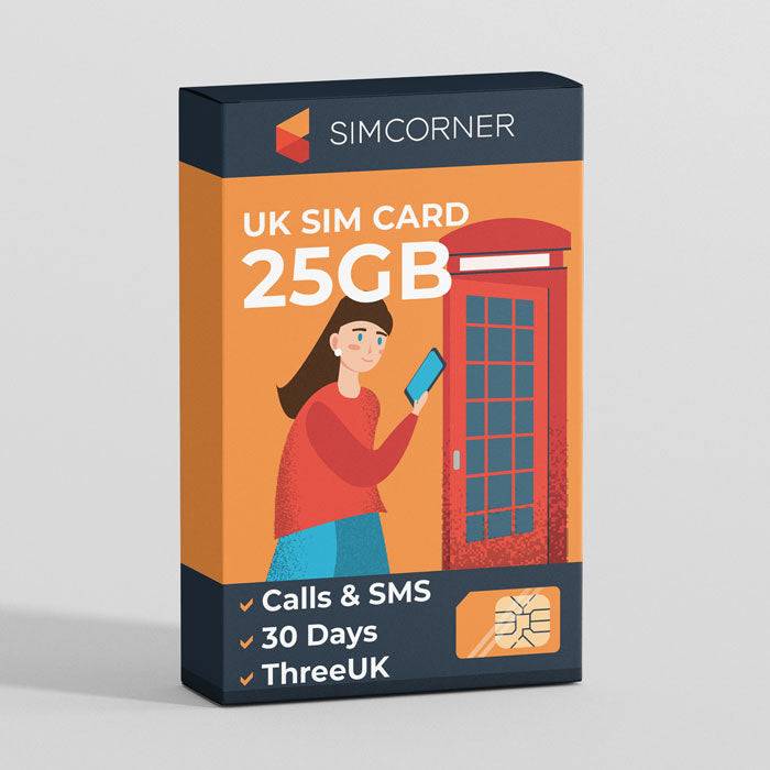UK Sim Card (25GB) I ThreeUK | SimCornerAustrallia