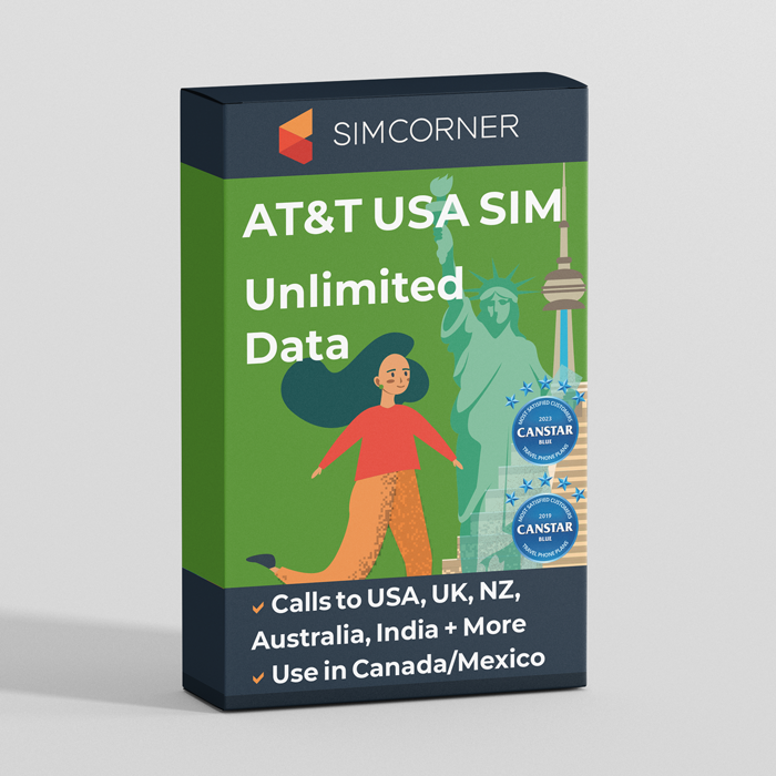 AT&T Unlimited MAX Plus SIM (USA, Canada, Mexico) | SimCorner