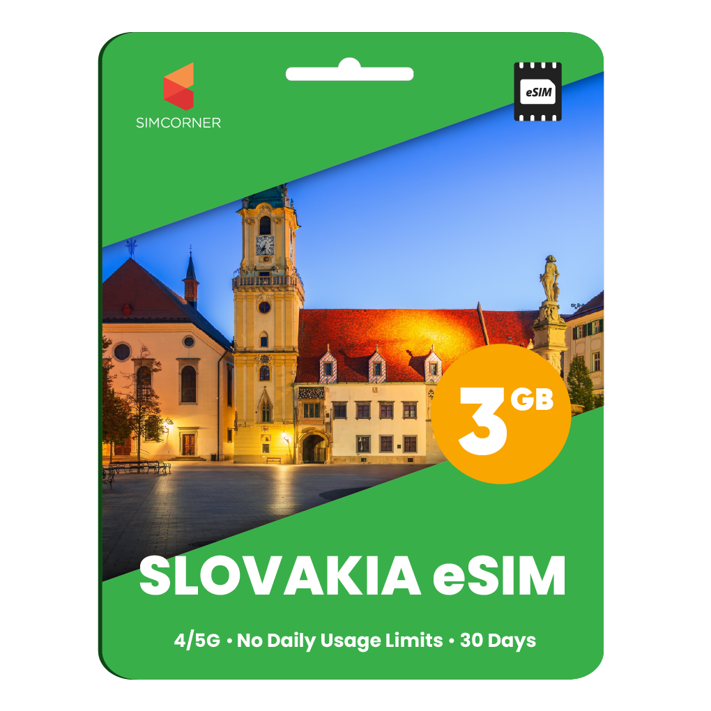 Slovakia eSIM: 3GB - 30 Days - SimCorner