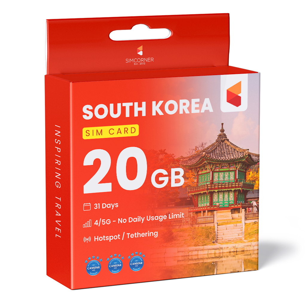 South Korea Data SIM Card (31 Day - 20GB)