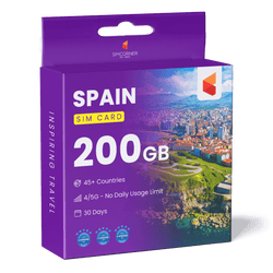 Spain Travel Sim Card 200GB